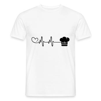 Toque de chef Pulse Heartbeat - T-shirt homme - blanc - Devant - AI Model Male 178 dark (178cm)