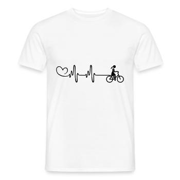 Bicycle heartbeat - Men's T-Shirt - white - Front - AI Model Male 178 dark (178cm)