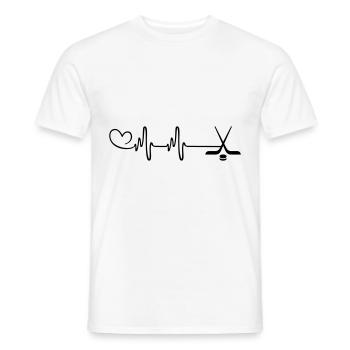 icehockey pulse heartbeat icon - Men's T-Shirt - white - Front - AI Model Male 178 dark (178cm)