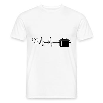 kochtopf Puls Herzschlag - Männer T-Shirt - Weiß - Vorne - AI Model Male 178 dark (178cm)