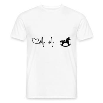 Schauckelpferd Icon Puls Herzschlag - Männer T-Shirt - Weiß - Vorne - AI Model Male 178 dark (178cm)
