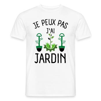 JARDIN JARDINAGE 2 - T-shirt homme - blanc - Devant - AI Model Male 178 dark (178cm)