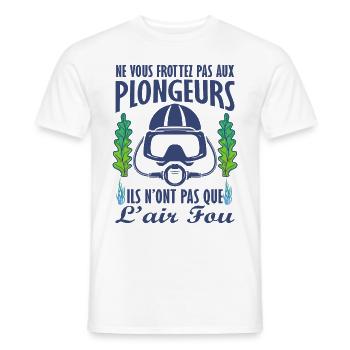 humour plongeur - T-shirt homme - blanc - Devant - AI Model Male 178 dark (178cm)