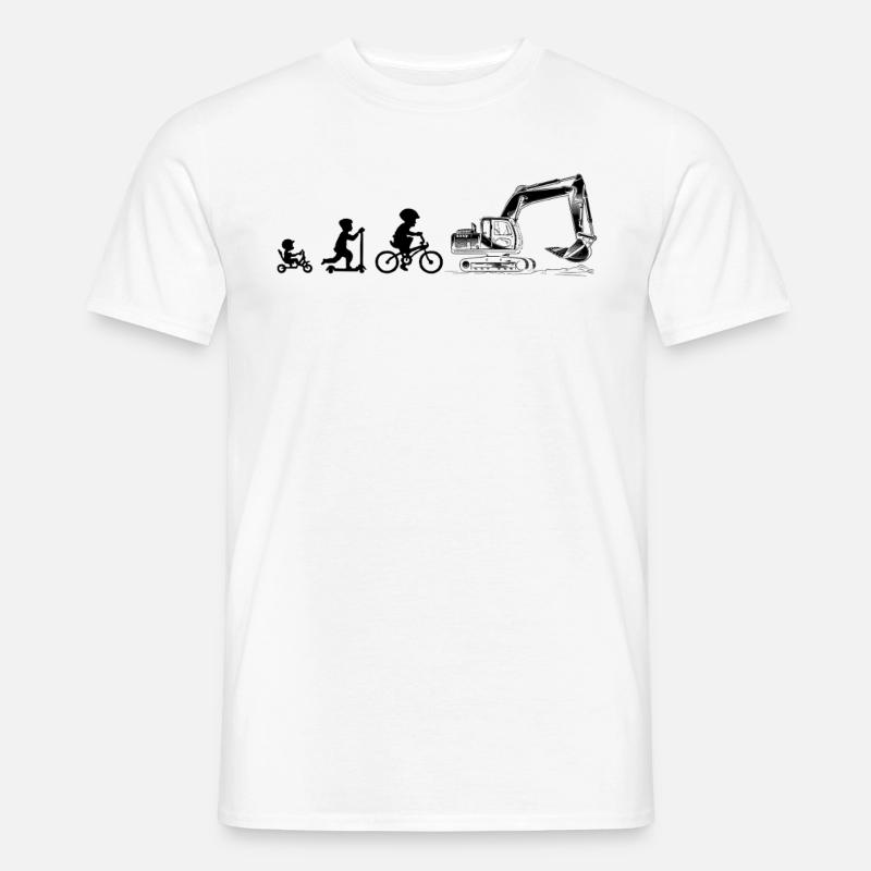 Evolution Liebhaber von Baggern - Männer T-Shirt - Weiß