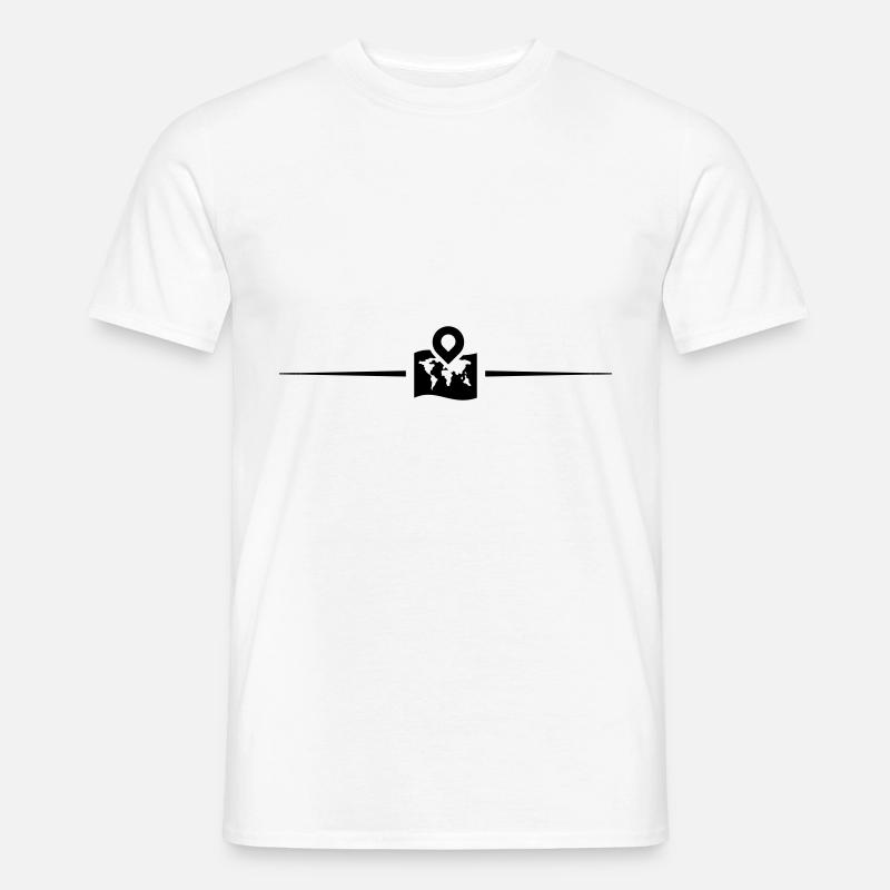 World Map Line symbol - Men's T-Shirt - white