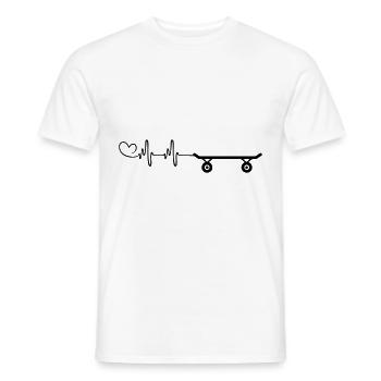 Skateboard Pulse Heartbeat - Men's T-Shirt - white - Front - AI Model Male 178 dark (178cm)