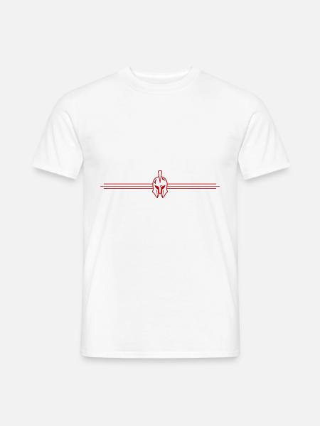 Spartaner Helm Logo - Männer T-Shirt - Weiß