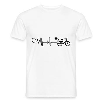 ebike fahrrad Herzschlag - Männer T-Shirt - Weiß - Vorne - AI Model Male 178 dark (178cm)