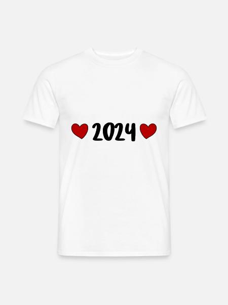 2024 Heart - Men's T-Shirt - white