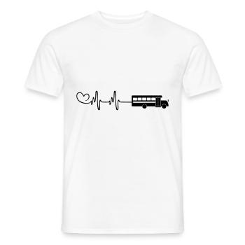 Schule Schulbus Herz Liebe Puls - Männer T-Shirt - Weiß - Vorne - AI Model Male 178 dark (178cm)