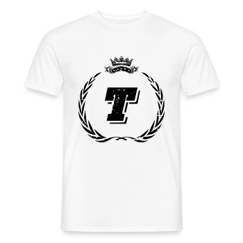 Couronne de lettre T - T-shirt homme - blanc - Devant - AI Model Male 178 dark (178cm)