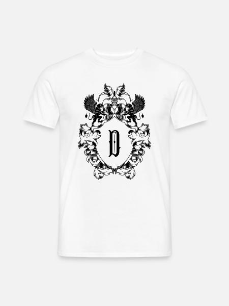 D Buchstabe Wappen - Männer T-Shirt - Weiß