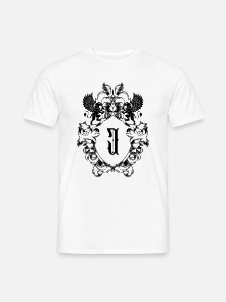 J Buchstabe Wappen - Männer T-Shirt - Weiß