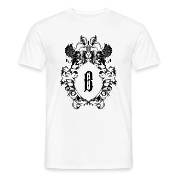 B Buchstabe Wappen - Männer T-Shirt - Weiß - Vorne - AI Model Male 178 dark (178cm)