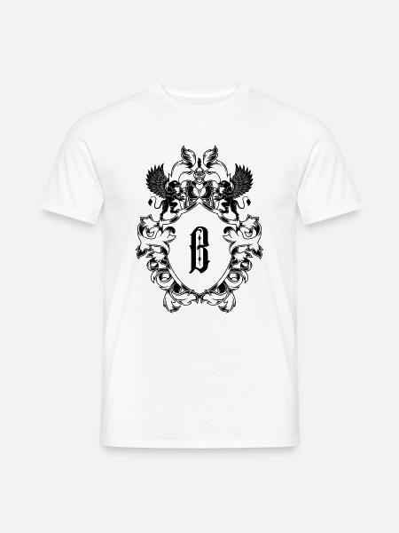 B Buchstabe Wappen - Männer T-Shirt - Weiß