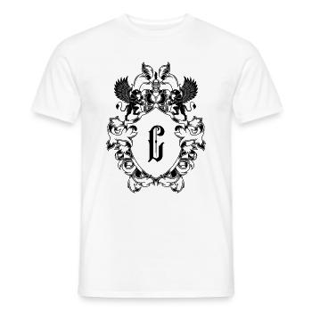 C Buchstabe Wappen - Männer T-Shirt - Weiß - Vorne - AI Model Male 178 dark (178cm)