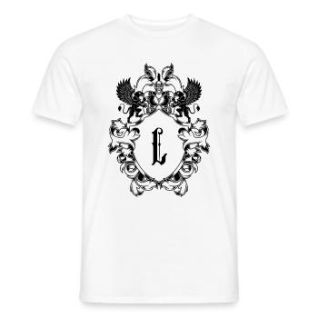 L Letter Coat of Arms - Men's T-Shirt - white - Front - AI Model Male 178 dark (178cm)