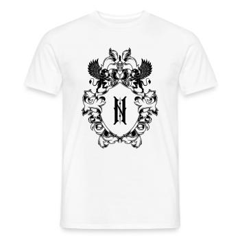 N Buchstabe Wappen - Männer T-Shirt - Weiß - Vorne - AI Model Male 178 dark (178cm)