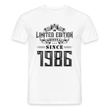 1986 limited edition - Men's T-Shirt - white - Front - AI Model Male 178 dark (178cm)