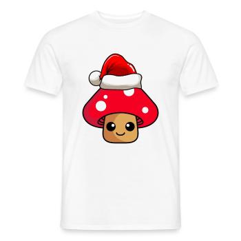 Pilz Weihnachten Comic Xmas - Männer T-Shirt - Weiß - Vorne - AI Model Male 178 dark (178cm)