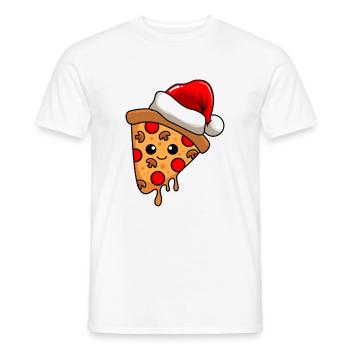 Pizza Weihnachten Comic Xmas - Männer T-Shirt - Weiß - Vorne - AI Model Male 178 dark (178cm)