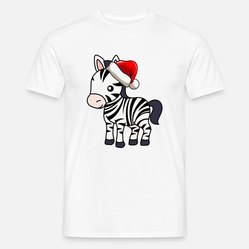 Zebra Comic Weihnachten - Männer T-Shirt - Weiß