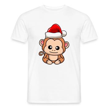 Singe Comic Christmas - T-shirt homme - blanc - Devant - AI Model Male 178 dark (178cm)