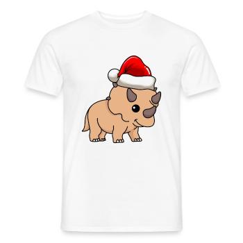 Dinosaure tricératops Noël - T-shirt homme - blanc - Devant - AI Model Male 178 dark (178cm)