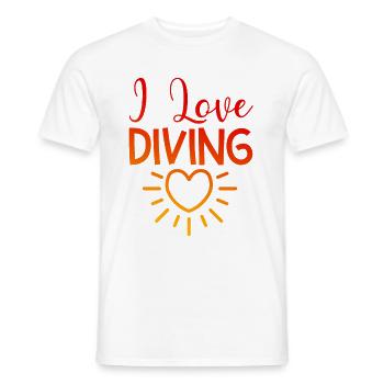 I love diving - Men's T-Shirt - white - Front - AI Model Male 178 dark (178cm)