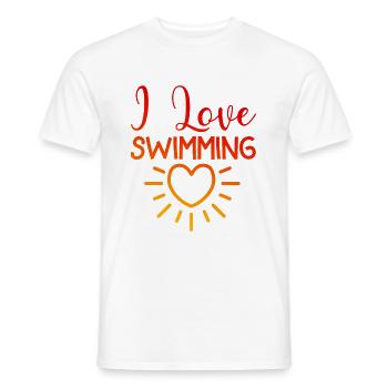 Ich liebe Schwimmen - Männer T-Shirt - Weiß - Vorne - AI Model Male 178 dark (178cm)