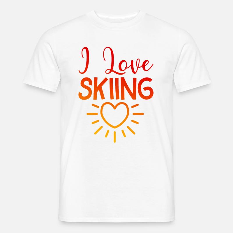 Ich liebe Skiing - Männer T-Shirt - Weiß