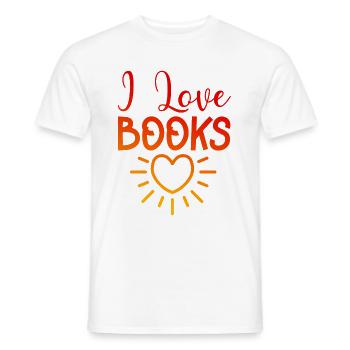 I love books - Men's T-Shirt - white - Front - AI Model Male 178 dark (178cm)