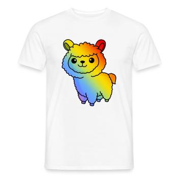 Alpaka Comic Tier - Männer T-Shirt - Weiß - Vorne - AI Model Male 178 dark (178cm)