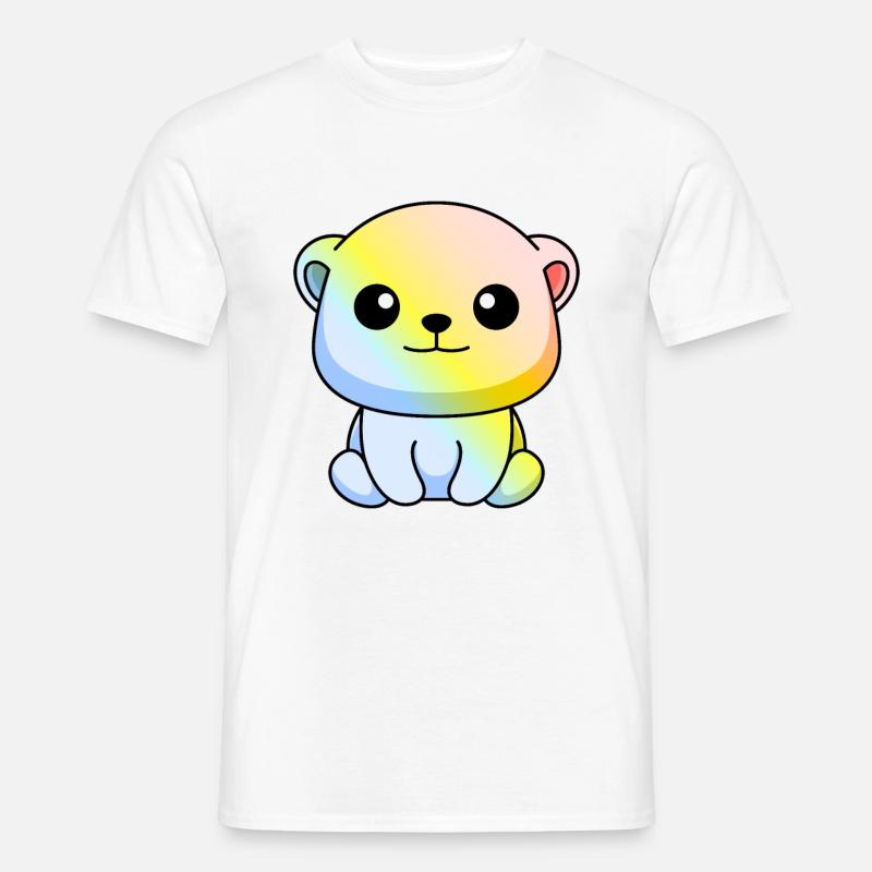 Eisbär Comic Tier - Männer T-Shirt - Weiß