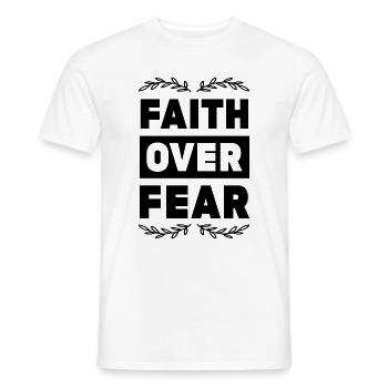 Bible Faith over fear - Men's T-Shirt - white - Front - AI Model Male 178 dark (178cm)