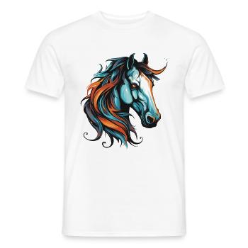 Pferd Portrait - Männer T-Shirt - Weiß - Vorne - AI Model Male 178 dark (178cm)