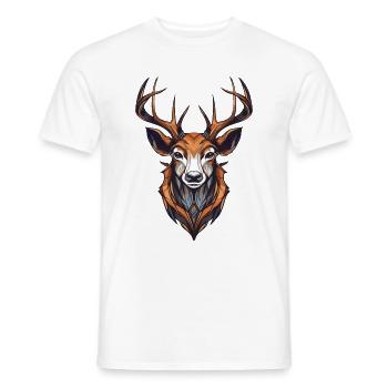 Hirsch Portrait - Männer T-Shirt - Weiß - Vorne - AI Model Male 178 dark (178cm)