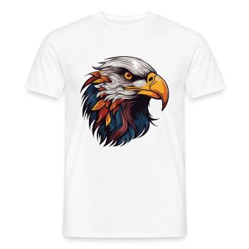 Adler Portrait - Männer T-Shirt - Weiß - Vorne - AI Model Male 178 dark (178cm)
