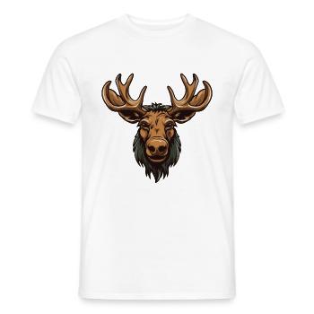 Elch Portrait - Männer T-Shirt - Weiß - Vorne - AI Model Male 178 dark (178cm)
