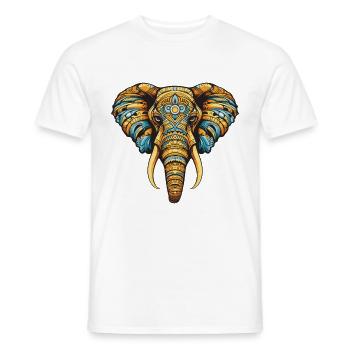 Portrait d’éléphant - T-shirt homme - blanc - Devant - AI Model Male 178 dark (178cm)