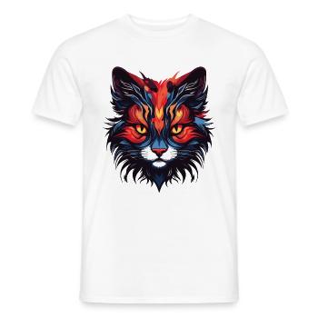 Katze Portrait - Männer T-Shirt - Weiß - Vorne - AI Model Male 178 dark (178cm)