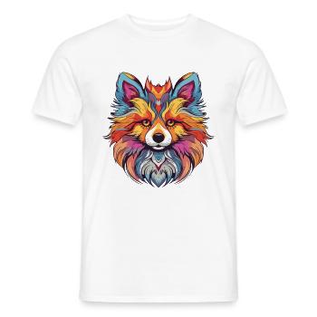 Pomeranian Hund Portrait - Männer T-Shirt - Weiß - Vorne - AI Model Male 178 dark (178cm)
