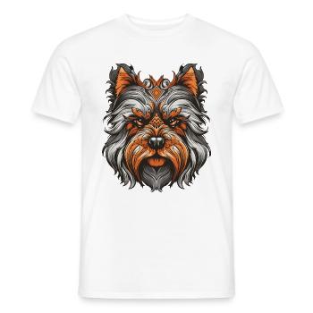 Yorkshire Terrier Hund Portrait - Männer T-Shirt - Weiß - Vorne - AI Model Male 178 dark (178cm)