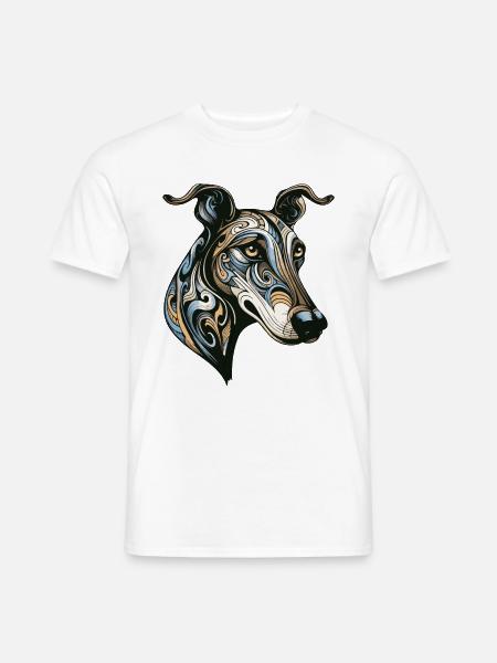 Greyhound Dog Portrait - Men's T-Shirt - white