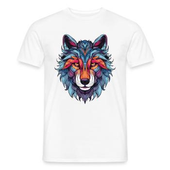 Wolf Portrait - Männer T-Shirt - Weiß - Vorne - AI Model Male 178 dark (178cm)