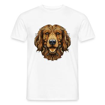 Portrait de chien Golden Retriever - T-shirt homme - blanc - Devant - AI Model Male 178 dark (178cm)