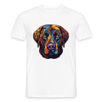Labrador Dog Portrait - Men's T-Shirt - white - Front - AI Model Male 178 dark (178cm)