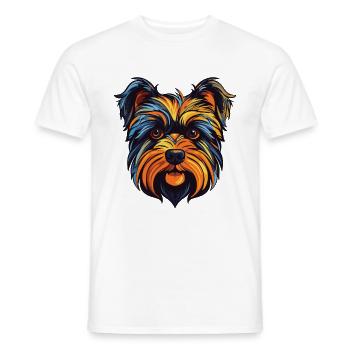 Yorkshire Terrier Hund Portrait - Männer T-Shirt - Weiß - Vorne - AI Model Male 178 dark (178cm)