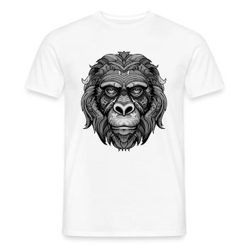 Gorilla Portrait - Men's T-Shirt - white - Front - AI Model Male 178 dark (178cm)