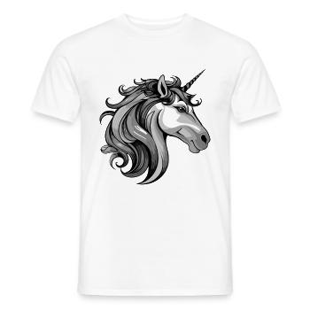 Einhorn Portrait - Männer T-Shirt - Weiß - Vorne - AI Model Male 178 dark (178cm)